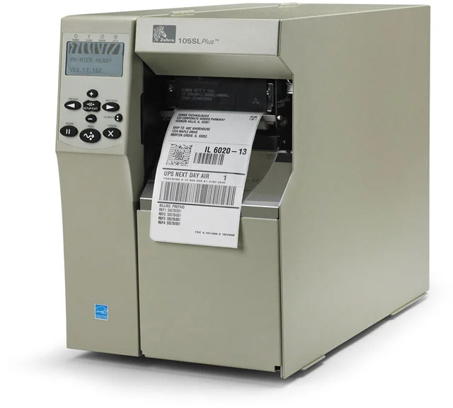 Zebra 105SL Plus USB Serial Parallel LCD Barcode Printer