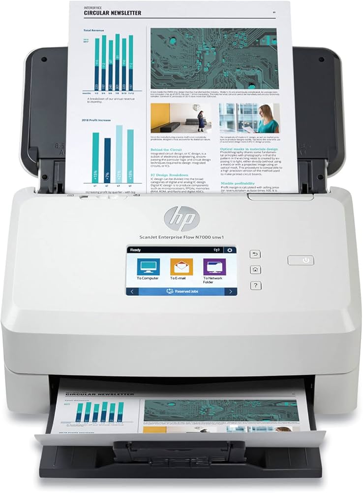 6FW10A HP ScanJet Enterprise Flow N7000 snw1 75 PPM 7.1-Inch Touch Scanner