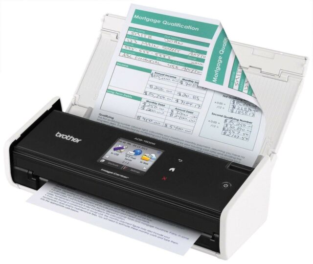 ADS-1500W Brother 1200 DPI 18 PPM USB Wi-Fi Compact Duplex Document Scanner NOB