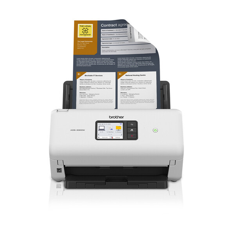 ADS-3300W Brother 600 DPI 40 PPM USB Wi-Fi 2.8-Inch Touch Desktop Sheetfed Scanner NOB