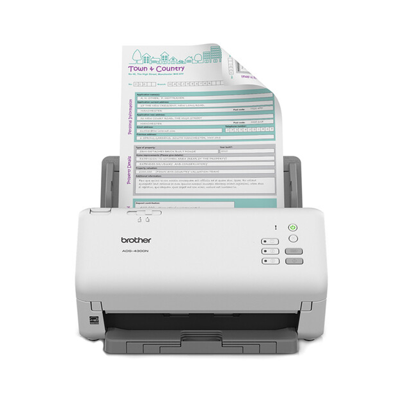 ADS-4300N Brother 600 DPI 40 PPM USB Ethernet Duplex Desktop Sheetfed Scanner NOB