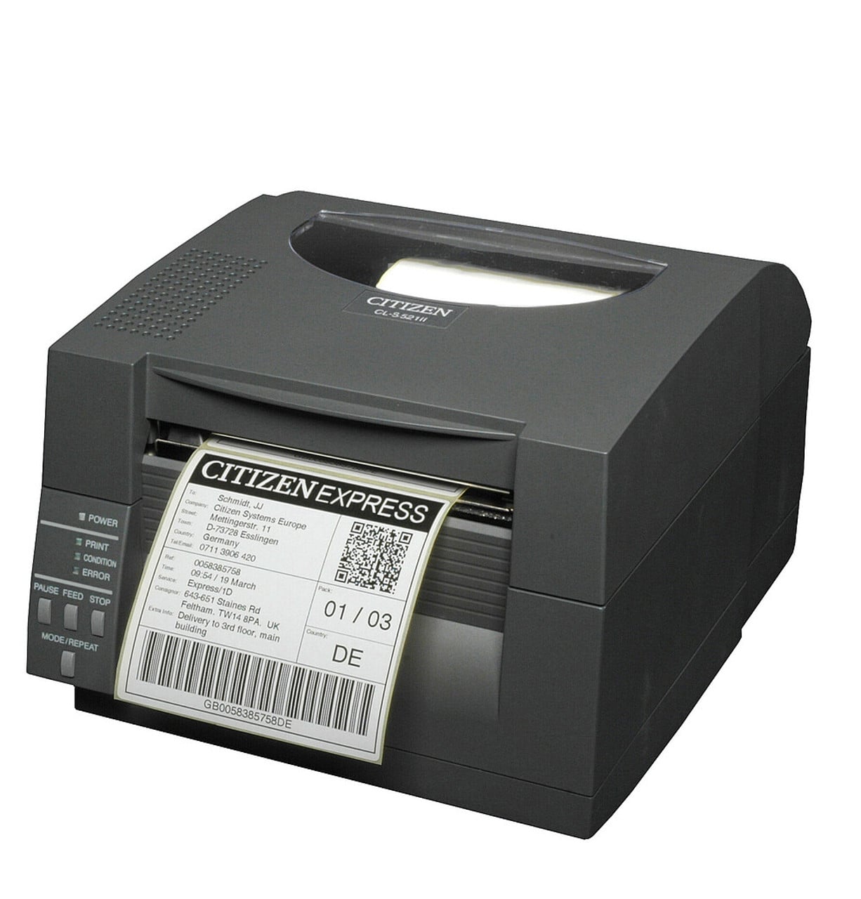Citizen CL-S521II 203 DPI 150 MM/s Desktop Direct Thermal Barcode Printer