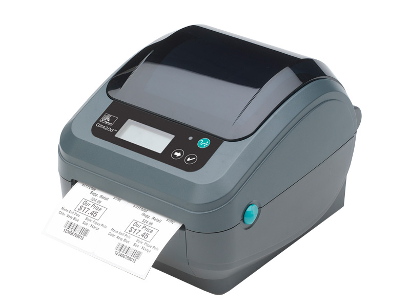 Zebra GX420d 203 DPI USB Serial Parallel LCD Cutter Direct Thermal Printer