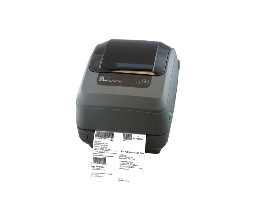 Zebra GX430t 300 DPI USB Net Serial Thermal Transfer Desktop Printer