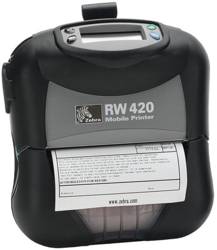 Zebra RW420 203 DPI USB BT Serial LCD Portable Direct Thermal Barcode Printer
