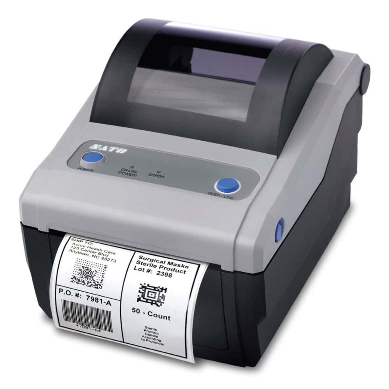 SATO CG408DT 203 DPI LAN Compact Direct Thermal Barcode Label Printer