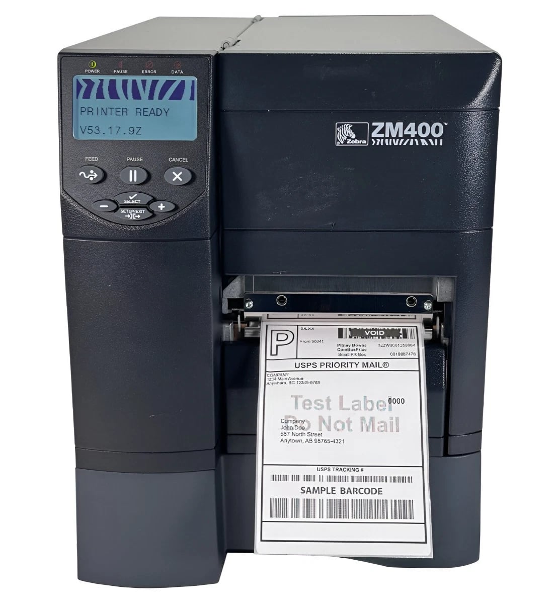 Zebra ZM400 203 DPI Serial USB Parallel Industrial Thermal Transfer Printer
